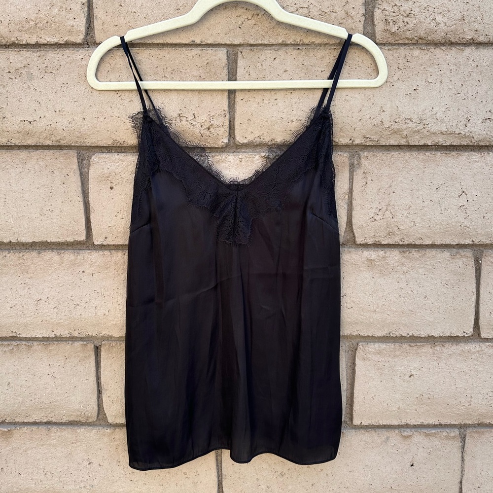 H&M Navy Lace Detail Top